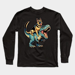 Paws and Pose German Shepherd T-Shirts Tailored for Trendsetters Long Sleeve T-Shirt